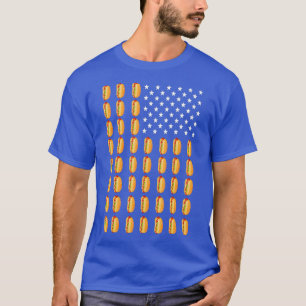 Funny Hot Dog American Flag Frankfurter   Men T-Shirt