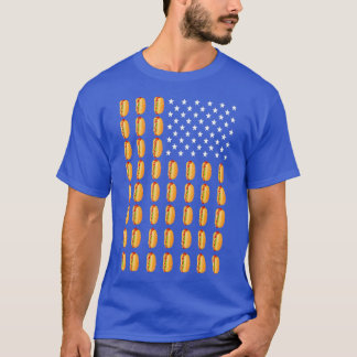 Funny Hot Dog American Flag Frankfurter   Men T-Shirt