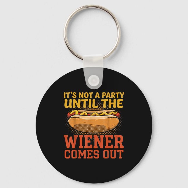 Funny Hot Dog Design For Men Women Hotdog Stand Ga Key Ring (Front)