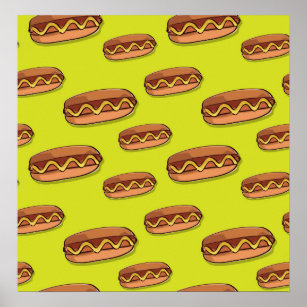 Funny Hot Dog Food Design Poster