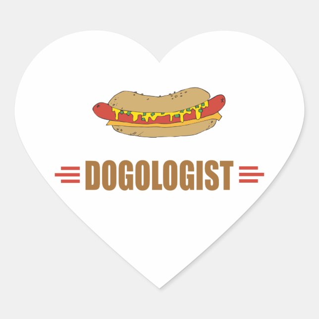 Funny Hot Dog Heart Sticker (Front)