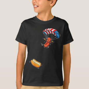 Funny Hot Dog Jumping Into Bun Sausage Bbq T-Shirt