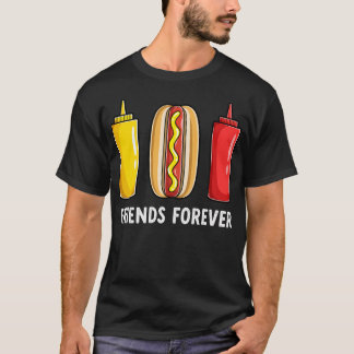 Funny Hot Dog Lover Friends Forever T-Shirt