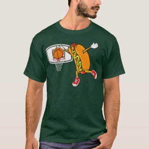 Funny Hot Dog Slam Dunk Basketball T-Shirt