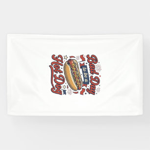 Funny Hot Dog Vintage Patriotic Food Shirt Design_ Banner