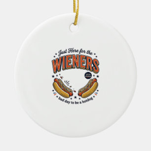 Funny Hot Dog Wiener Vintage Shirt Design_1 Ceramic Tree Decoration