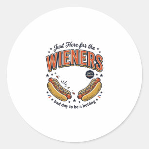Funny Hot Dog Wiener Vintage Shirt Design_1 Classic Round Sticker
