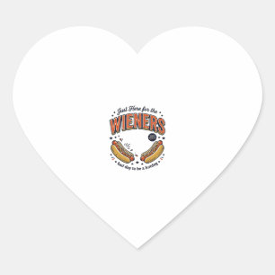 Funny Hot Dog Wiener Vintage Shirt Design_1 Heart Sticker