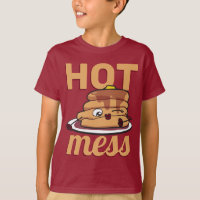 Funny Hot Mess Cute Pancakes Cartoon