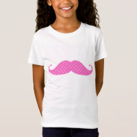 Funny Hot Pink Girly Polka Dots Moustache
