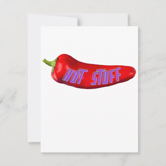 Funny Hot Stuff Red Chilli Pepper Holiday Card (Front)