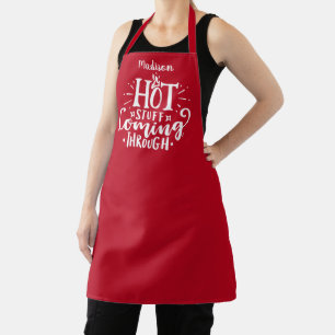 Funny Hot Stuff Typography Red  Apron