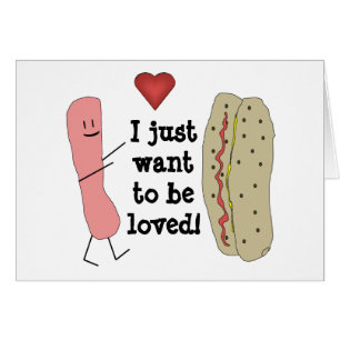 Funny Hotdog Cartoon Card