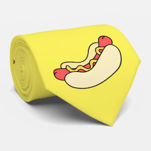 Funny Hotdog (Hot Dog) Tie with Customisable Colou
