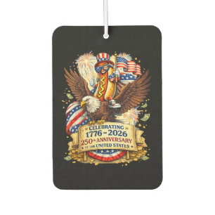 Funny Hotdog Riding Eagle 250th Anniversary USA Car Air Freshener