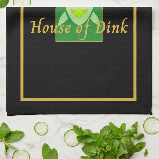 Funny House of Dink Pickleball Crest  Tea Towel (Folded)