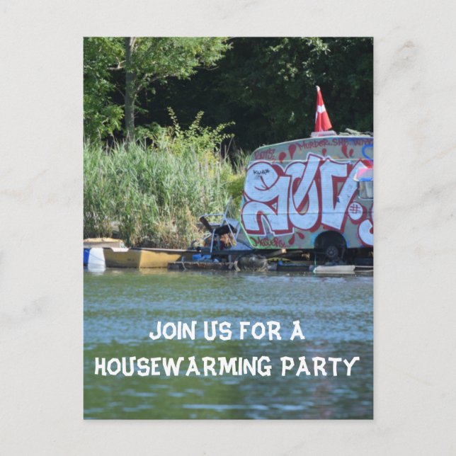 Funny House Warming Party Invitation Postcard (Front)