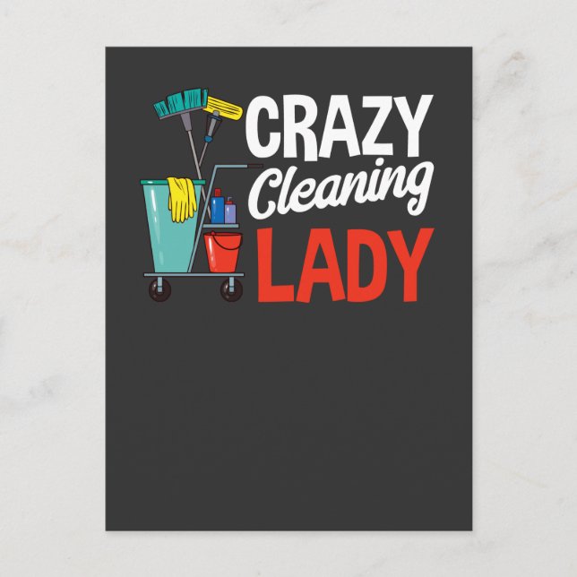 Funny Housekeeper Housewife Cleaning Wife Postcard (Front)