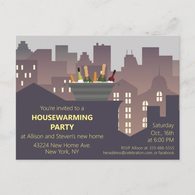 Funny Housewarming Party design Postcard (Front)