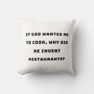 Funny Housewife Quote, I Hate Cooking Funny Cushion