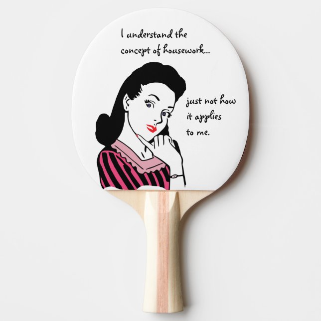 Funny Housework Concept Ping Pong Paddle (Front)