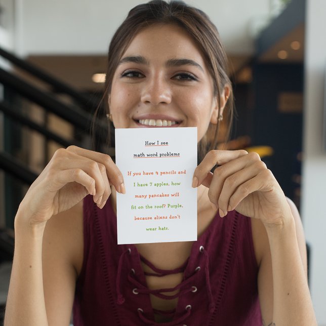 Funny How I See Math Word Problems Student Joke Holiday Card (Funny How I See Math Word Problems Student Humor Holiday Card)