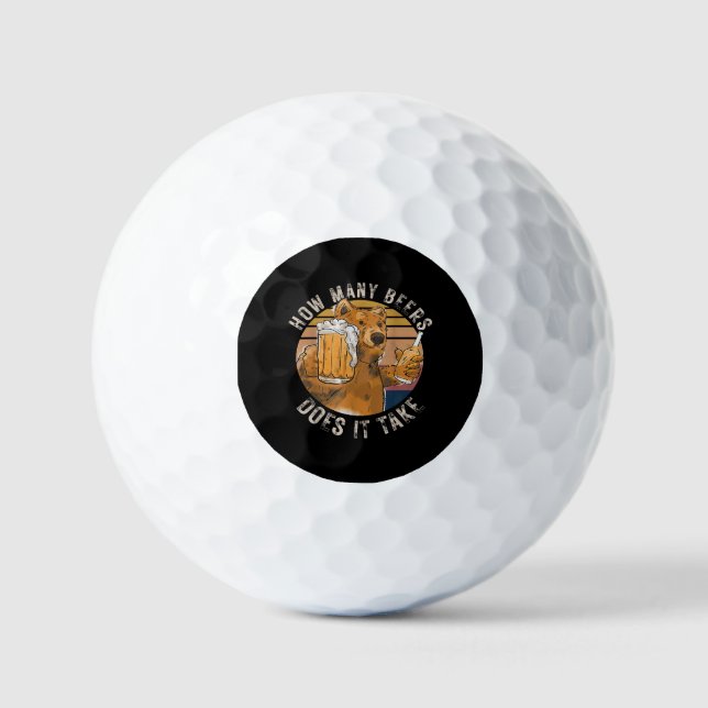 Funny How Many Beers Does It Take Golf Balls (Front)