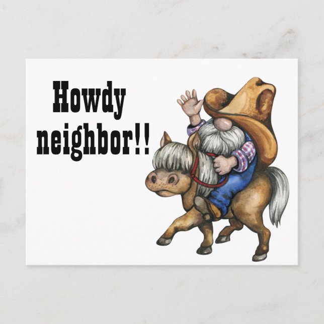 Funny Howdy neighbour Greeting Postcard (Front)