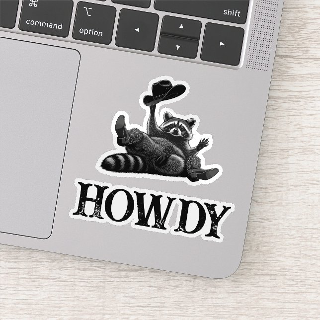 Funny Howdy Racoon with Cowboy Hat and Boots (Detail)