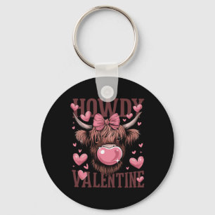 Funny Howdy Valentine Cow Valentine’s Day Cow Love Key Ring