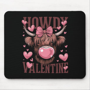 Funny Howdy Valentine Cow Valentine’s Day Cow Love Mouse Pad