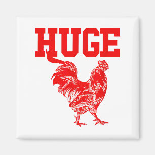 Funny Huge Mens Rooster Graphic  Magnet