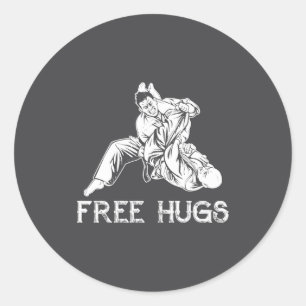 Funny Hugs Brazilian Jiu Jitsu Mma Bjj  Classic Round Sticker
