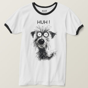 Funny HUH! Dog Sketch Men’s Ringer T-Shirt