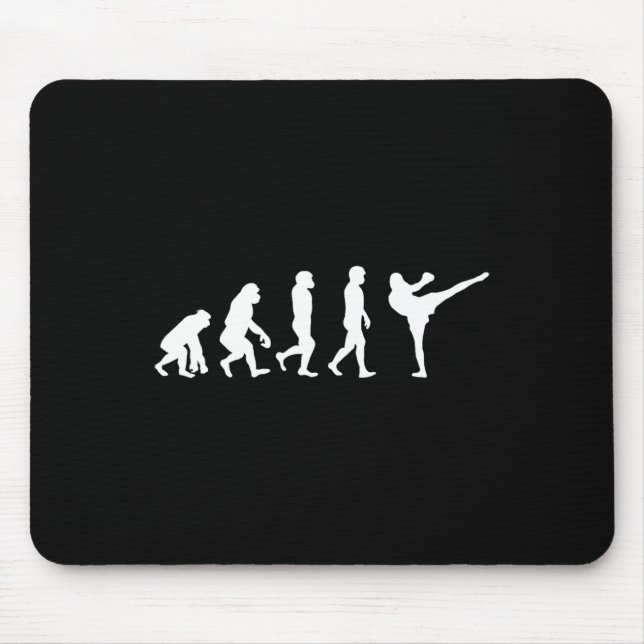Funny Human Ape Gorilla Evolution Karate Boxing Ki Mouse Pad (Front)