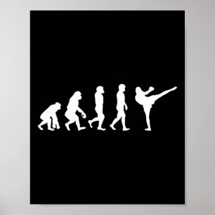 Funny Human Ape Gorilla Evolution Karate Boxing Ki Poster