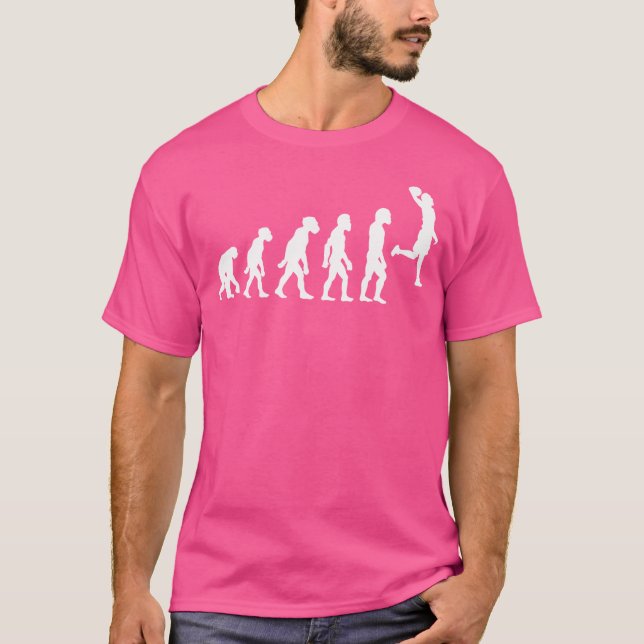 Funny Human Basketball Player Evolution Ball Shoot T-Shirt (Front)