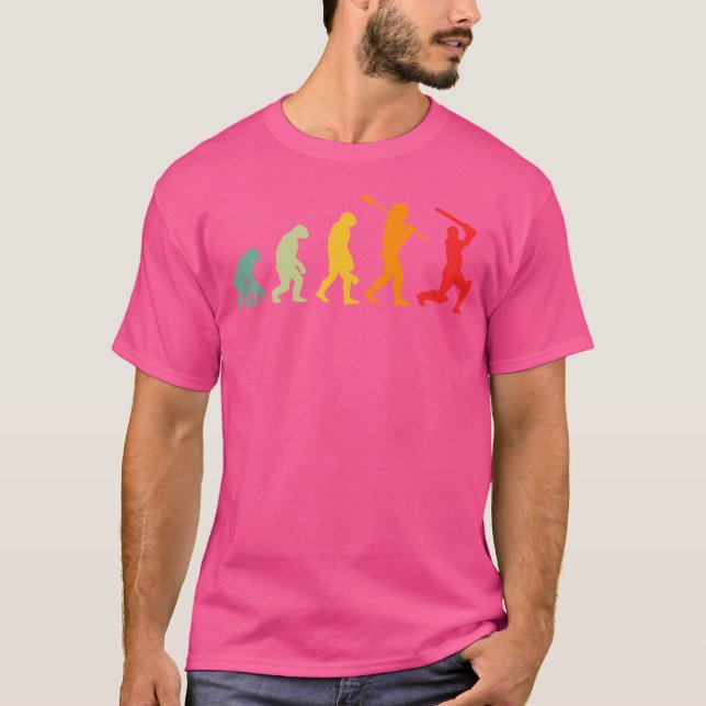 Funny Human Cricket Evolution Funny Cricket T-Shirt (Front)