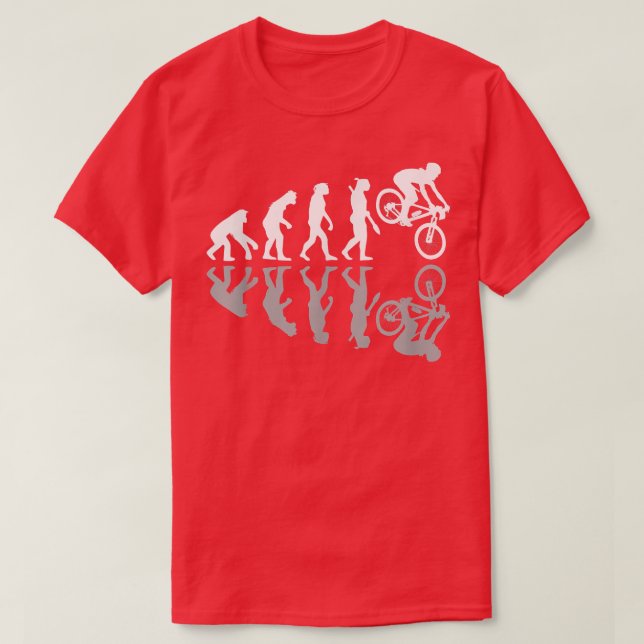 Funny Human Evolution Downhill Mountain Bike MTB B T-Shirt (Design Front)