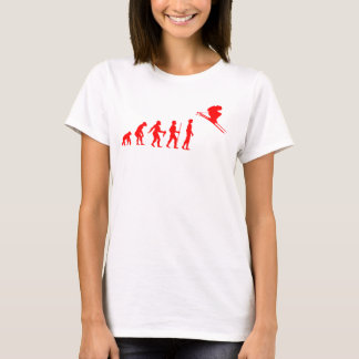 Funny Human Evolution to Skier T-Shirt
