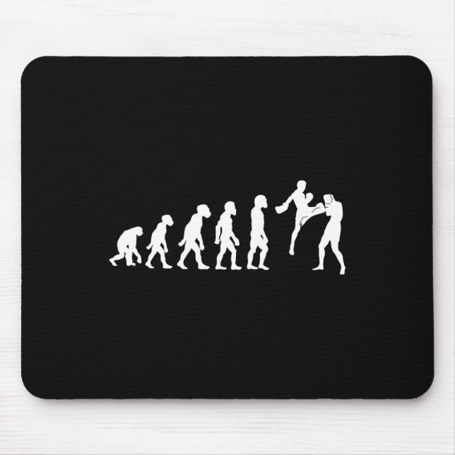 Funny Human Muay Thai Evolution Kickboxing Mma Box Mouse Pad (Front)