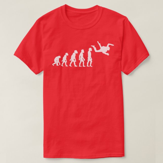 Funny Human Skydiving Evolution Freefall Skydiver  T-Shirt (Design Front)