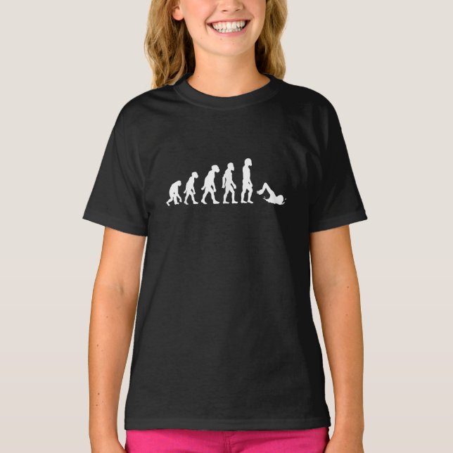 Funny Human Swimming Evolution Swimmer Swim T-Shirt (Front)