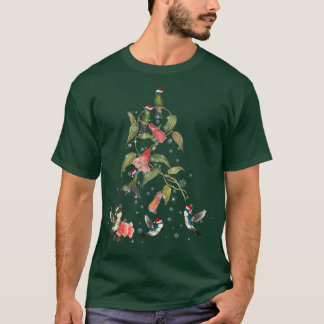 Funny Hummingbird Christmas Tree Porch And Watch  T-Shirt