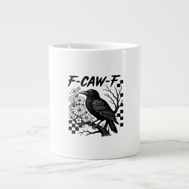 Funny Humor Crow Gothic F-Caw-F Essential Large Coffee Mug (Front)