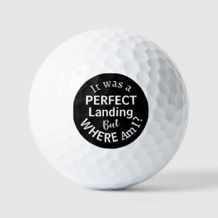 Funny Humor Modern Simple White Typography Lost Golf Balls
