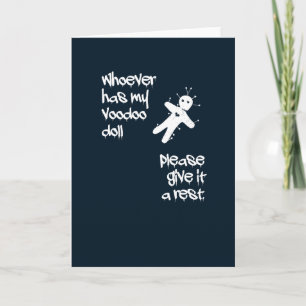 Funny Humor. Voodoo Doll Halloween Card