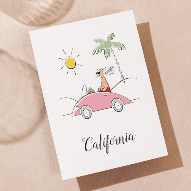 Funny Humorous California Lady and Fancy Car Postcard (Creator Uploaded)