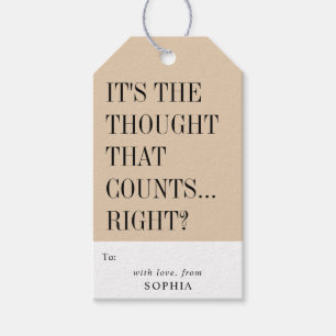 Funny Humorous It's The Thought That Counts Right? Gift Tags