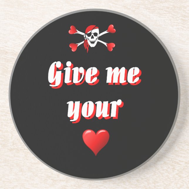 Funny humorous pirate flag coaster (Front)